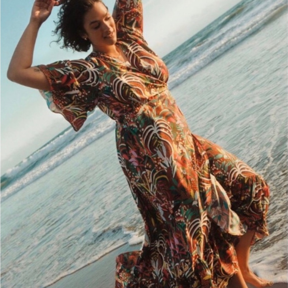 Farm Rio Fiesta Maxi Wrap Dress